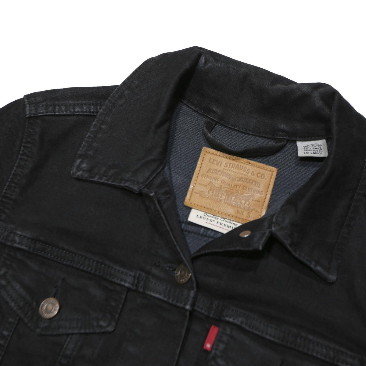LEVI'S Womens Black Denim Button Jacket S Cotton Blend Casual Classic
