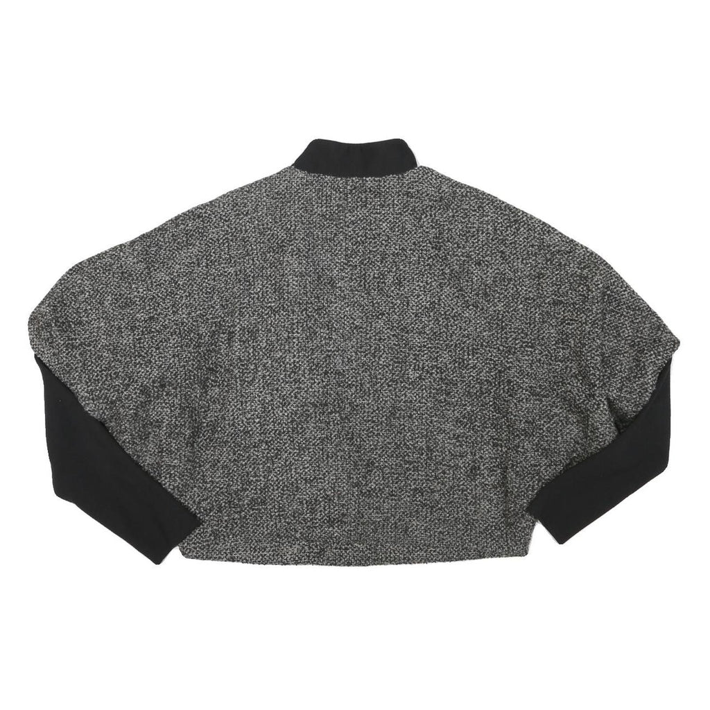 ZARA WOMAN Womens Grey & Black Wool Blend Zip Jacket M Knit