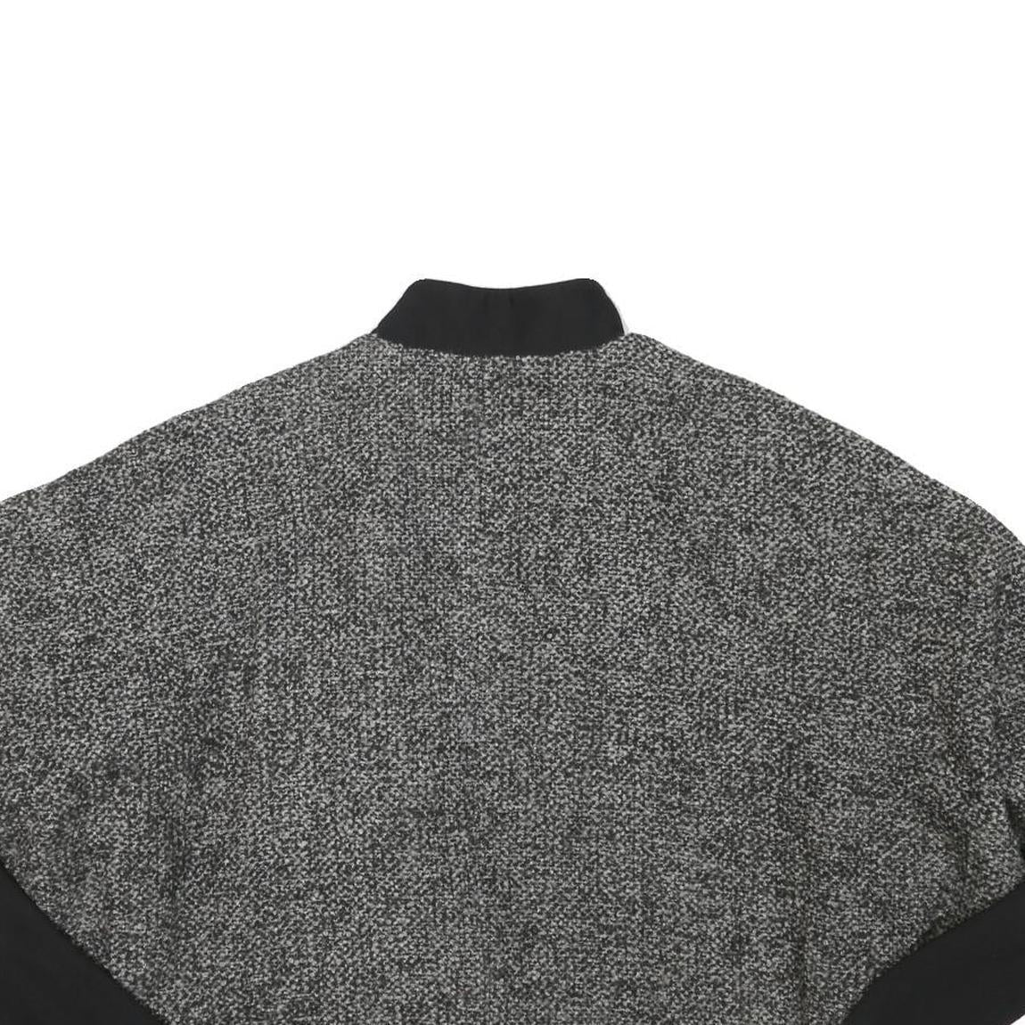 ZARA WOMAN Womens Grey & Black Wool Blend Zip Jacket M Knit