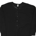 JUST BE Womens Black Plain Pullover Jumper V-Neck Regular Fit Size M Button Up