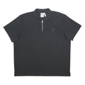 ADIDAS Mens Black Zipped Short Sleeve Plain Polo Shirt 2XL Cotton Blend