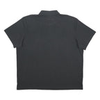 ADIDAS Mens Black Zipped Short Sleeve Plain Polo Shirt 2XL Cotton Blend