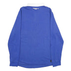 NIKE Mens Blue & White CFC Long Sleeve Polo Shirt L Cotton Blend Chelsea FC