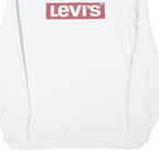 LEVI'S Mens White Crew Neck S Logo Sweatshirt Cotton Blend Casual