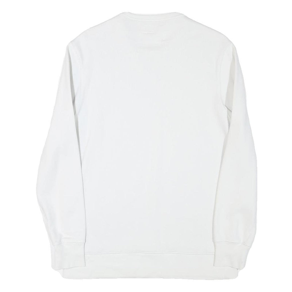 LEVI'S Mens White Crew Neck S Logo Sweatshirt Cotton Blend Casual