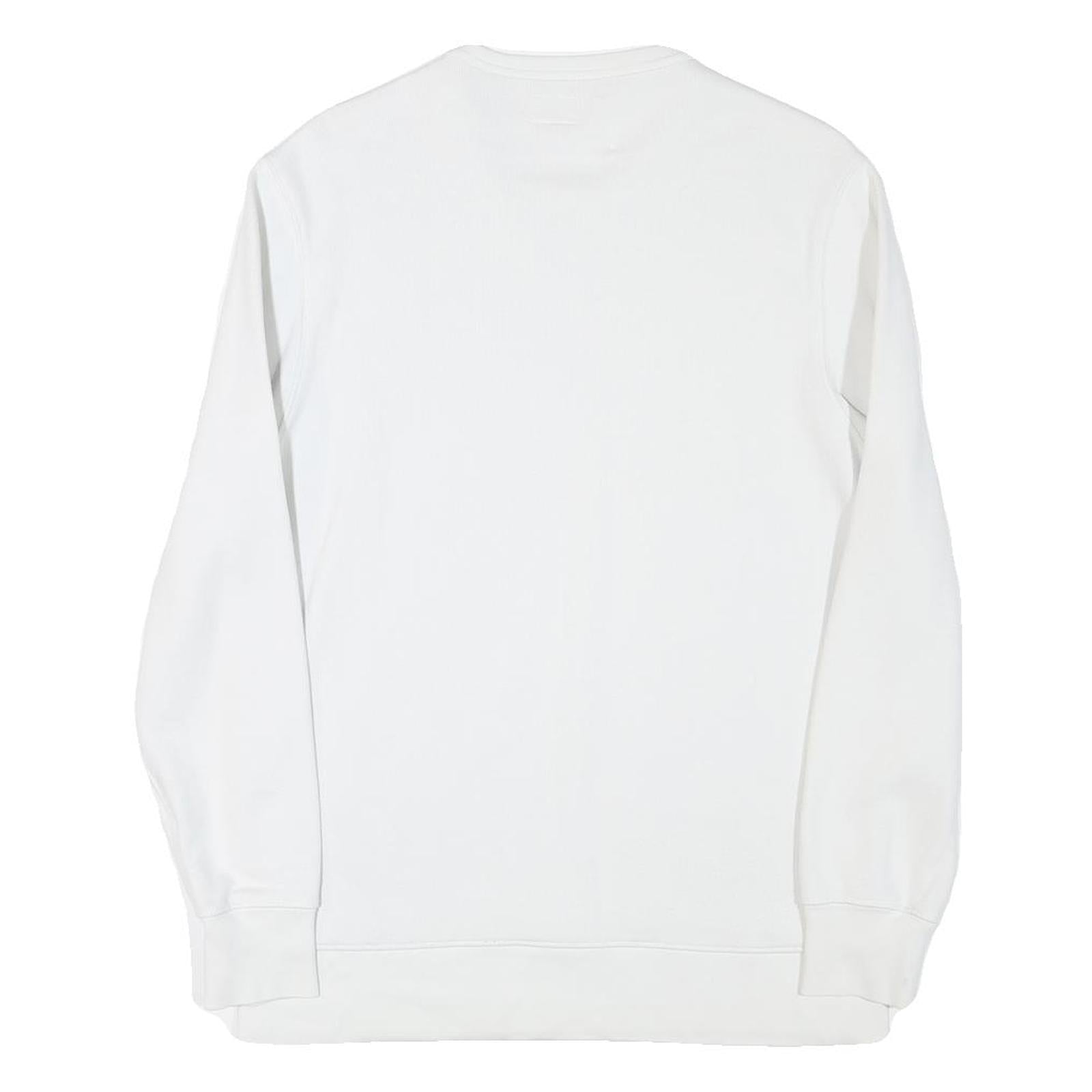 LEVI'S Mens White Crew Neck S Logo Sweatshirt Cotton Blend Casual