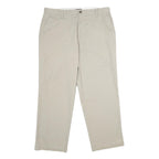 DOCKERS Mens Cotton Blend Beige Regular Straight Trousers W36 L30 Casual Smart