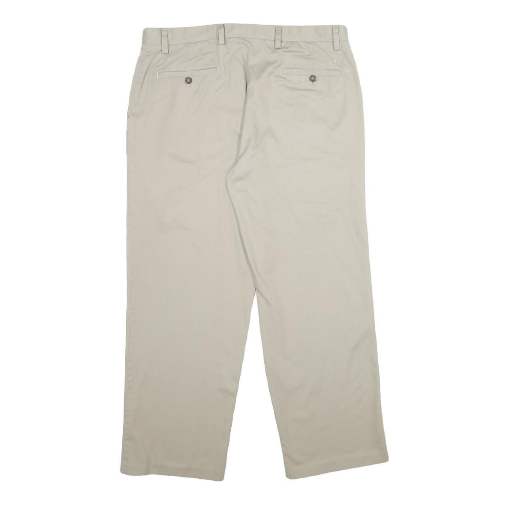 DOCKERS Mens Cotton Blend Beige Regular Straight Trousers W36 L30 Casual Smart