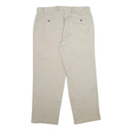 DOCKERS Mens Cotton Blend Beige Regular Straight Trousers W36 L30 Casual Smart