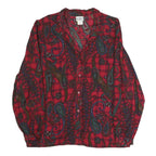 KORET Womens Red Printed Blouse Long Sleeve Collared UK 16 Polyester