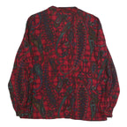 KORET Womens Red Printed Blouse Long Sleeve Collared UK 16 Polyester