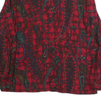 KORET Womens Red Printed Blouse Long Sleeve Collared UK 16 Polyester