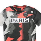 AIR JORDAN Boys Black & Red Graphic T-Shirt XL Short Sleeve Crew Neck Paris