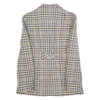 ALTESSA Womens Blue & Beige Check Wool Blend Tailored Jacket XS Button Closure