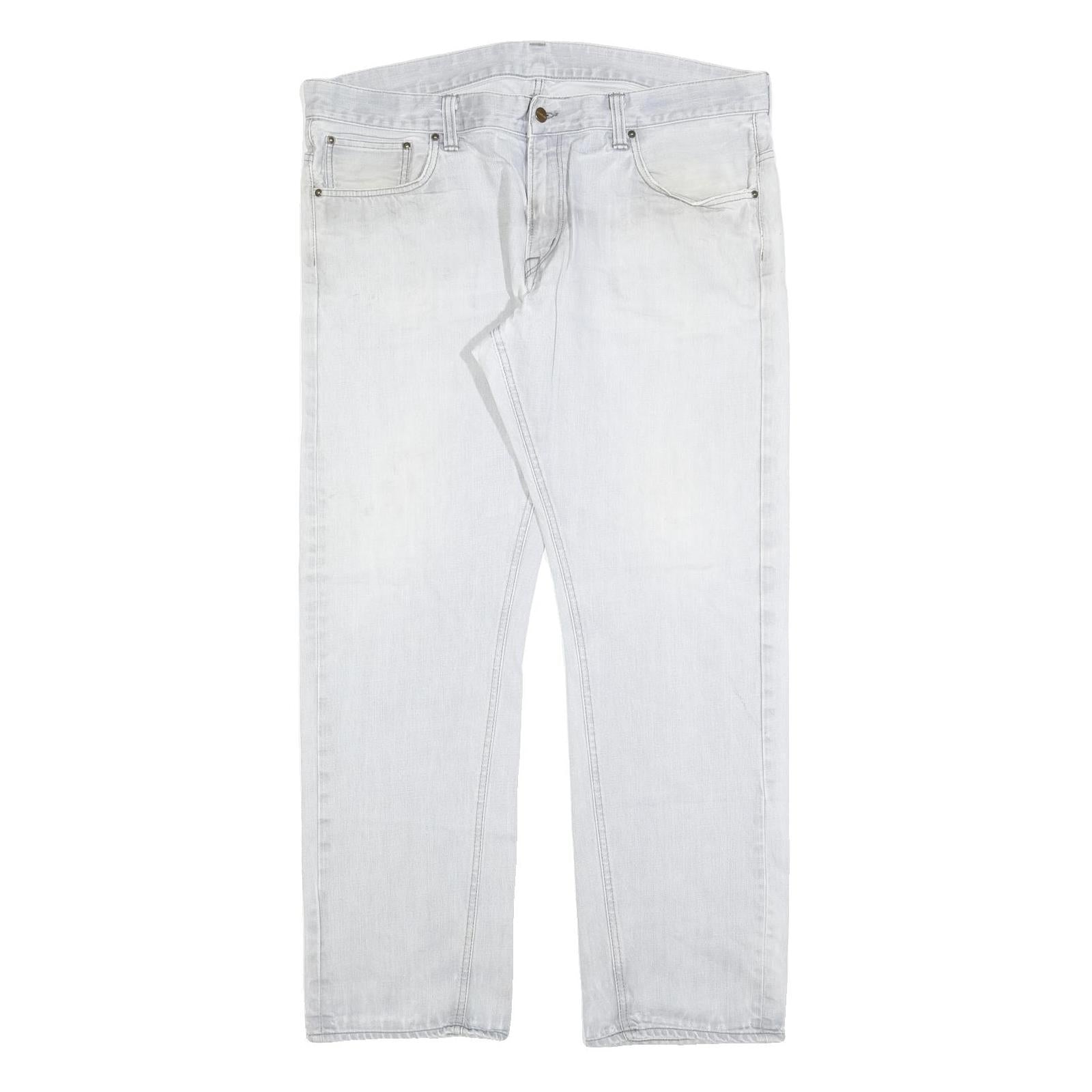 CARHARTT Mens Jeans White Relaxed Straight Denim Light W40 L34 Durable Workwear