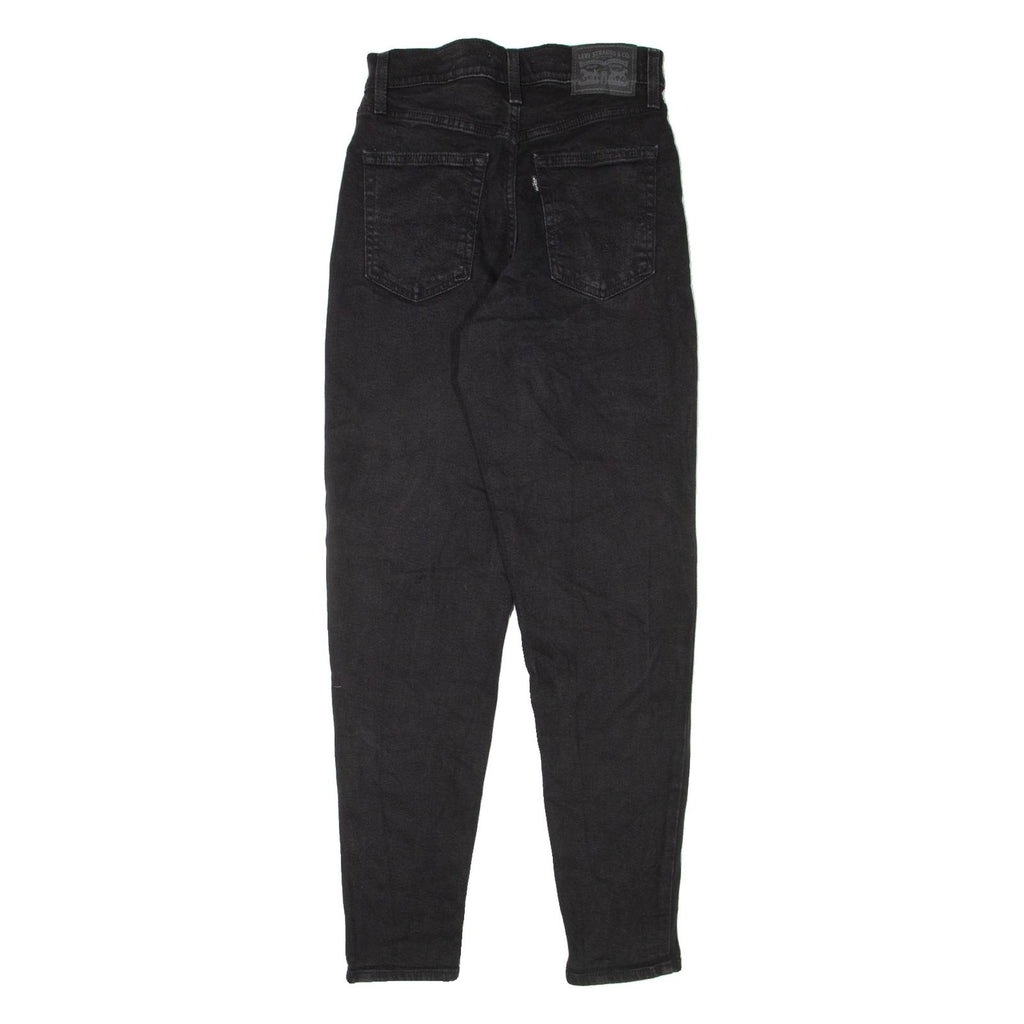 LEVI'S High Waisted Womens Jeans Black Regular Mom W24 L29