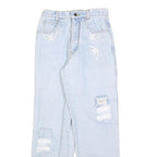FANTY Womens Jeans Light Blue Regular Straight Denim Stone Wash W26 L28