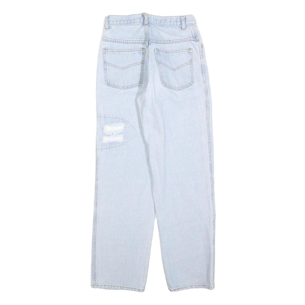 FANTY Womens Jeans Light Blue Regular Straight Denim Stone Wash W26 L28