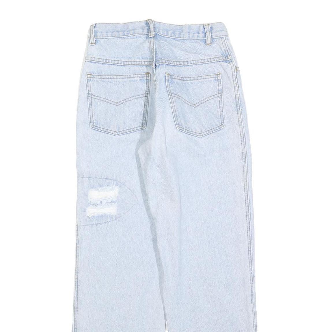 FANTY Womens Jeans Light Blue Regular Straight Denim Stone Wash W26 L28