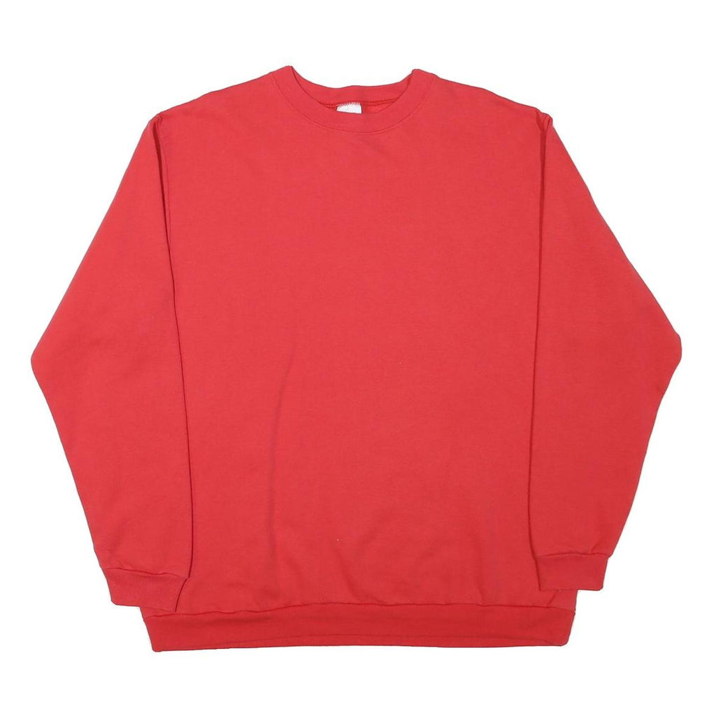FASHION GEAR Mens Red Crew Neck XL Plain Cotton Blend Sweatshirt Pullover Casual