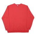 FASHION GEAR Mens Red Crew Neck XL Plain Cotton Blend Sweatshirt Pullover Casual