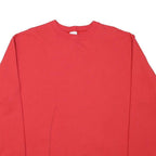 FASHION GEAR Mens Red Crew Neck XL Plain Cotton Blend Sweatshirt Pullover Casual