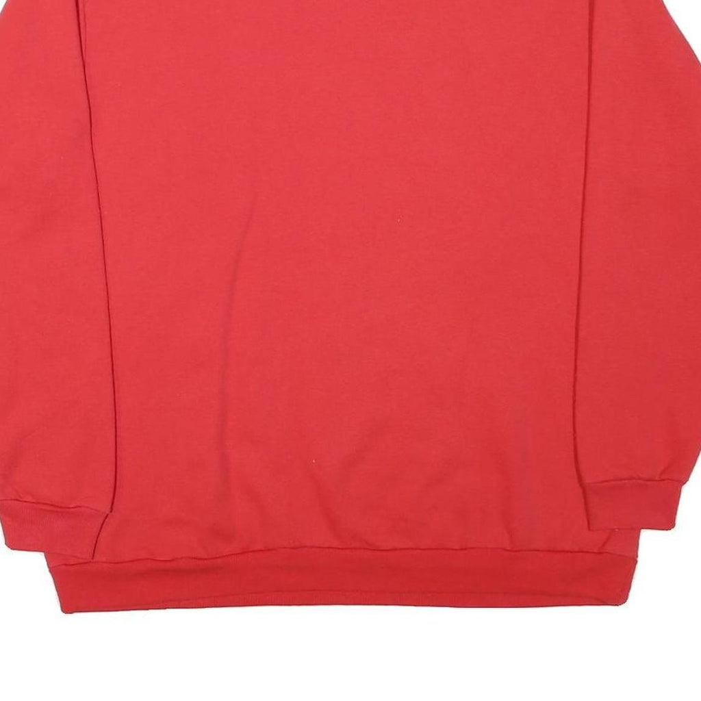 FASHION GEAR Mens Red Crew Neck XL Plain Cotton Blend Sweatshirt Pullover Casual