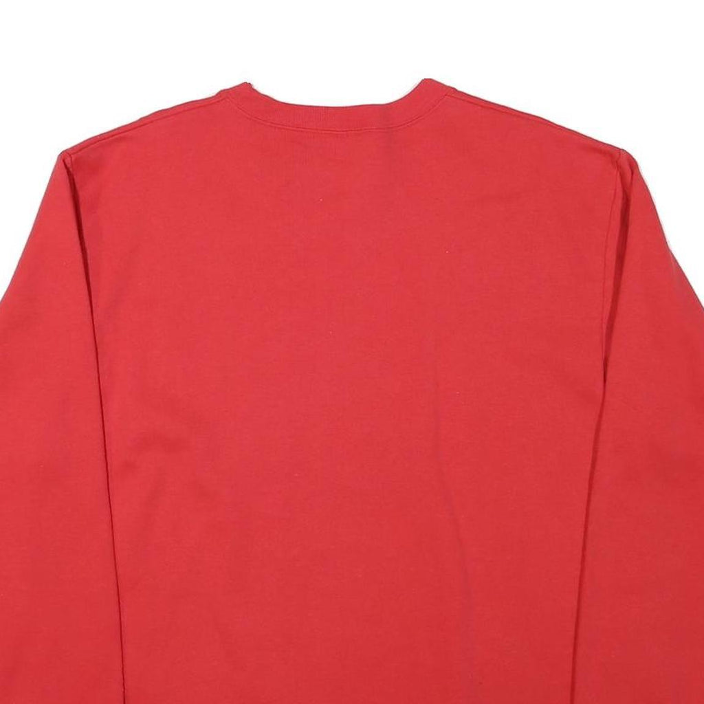 FASHION GEAR Mens Red Crew Neck XL Plain Cotton Blend Sweatshirt Pullover Casual