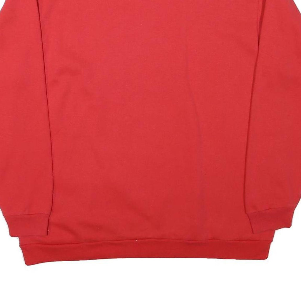 FASHION GEAR Mens Red Crew Neck XL Plain Cotton Blend Sweatshirt Pullover Casual
