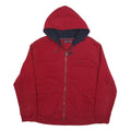 NAUTICA Mens Red Pullover Hoodie L Cotton Blend Full Zip Casual