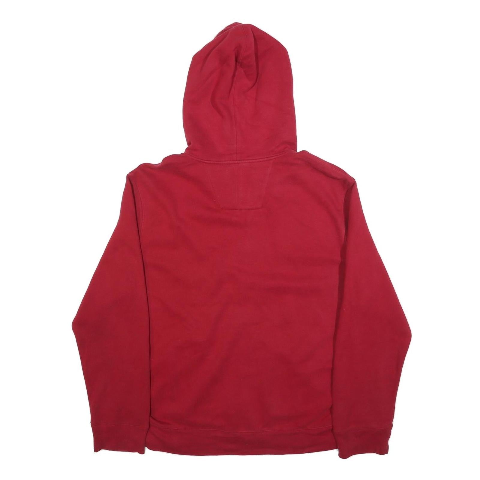 NAUTICA Mens Red Pullover Hoodie L Cotton Blend Full Zip Casual