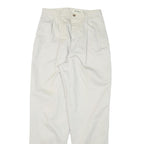 EDDIE BAUER Womens Cotton Blend White Relaxed Straight Trousers W28 L31 Classic
