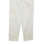 EDDIE BAUER Womens Cotton Blend White Relaxed Straight Trousers W28 L31 Classic