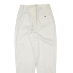 EDDIE BAUER Womens Cotton Blend White Relaxed Straight Trousers W28 L31 Classic