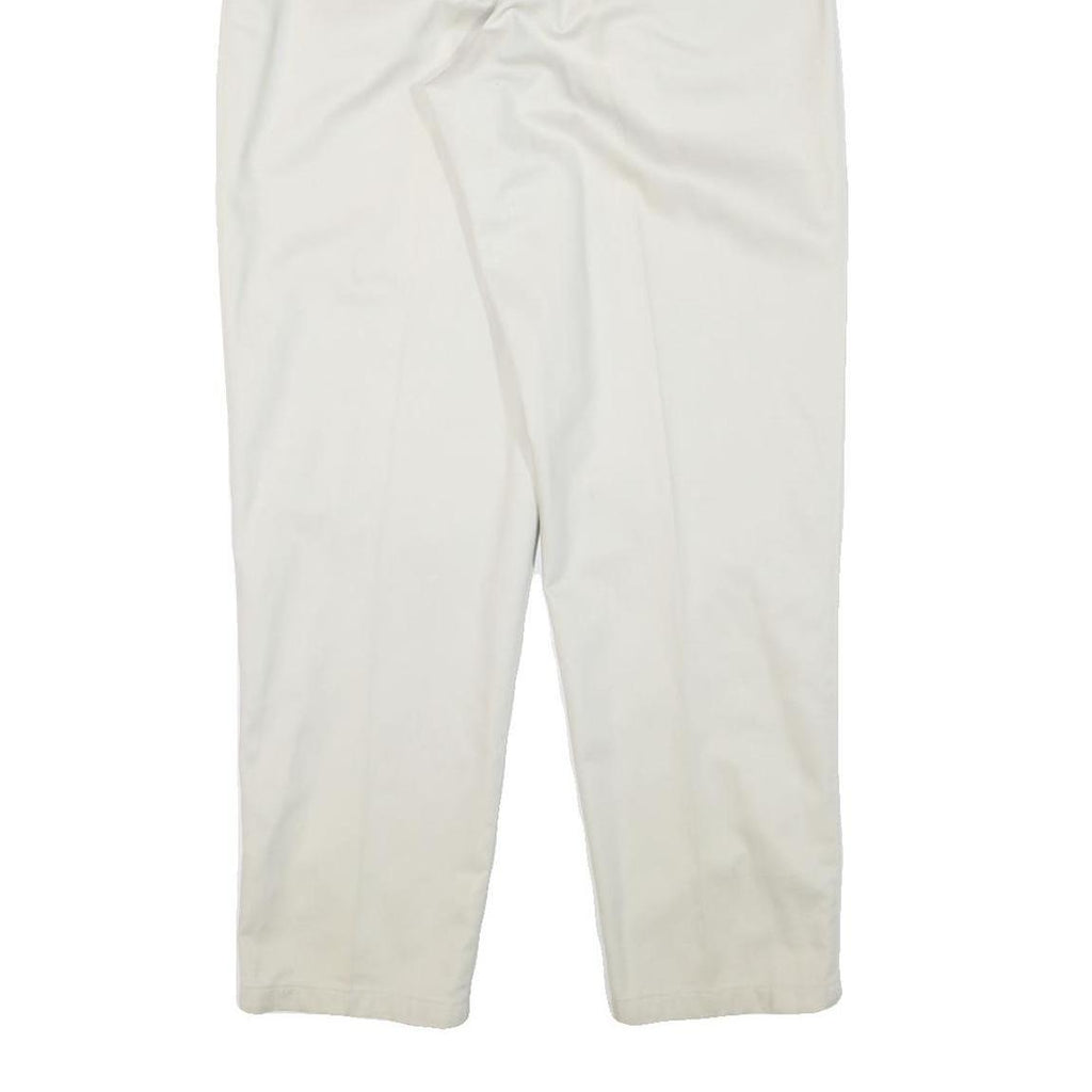 EDDIE BAUER Womens Cotton Blend White Relaxed Straight Trousers W28 L31 Classic