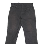DICKIES Mens Black Regular Fit Straight Denim Jeans W32 L31 Workwear Zip Closure