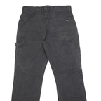 DICKIES Mens Black Regular Fit Straight Denim Jeans W32 L31 Workwear Zip Closure