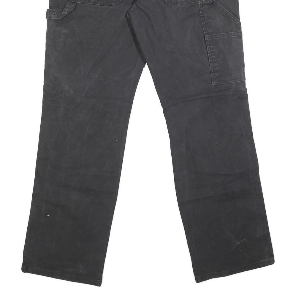 DICKIES Mens Black Regular Fit Straight Denim Jeans W32 L31 Workwear Zip Closure