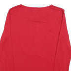 JAEGER Womens Red Basic Top Long Sleeve Round Neck Plain S Stretch Comfortable