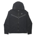 NIKE Boys Black Cotton Blend Full Zip Hoodie XL Reflective Detail Sportswear