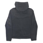 NIKE Boys Black Cotton Blend Full Zip Hoodie XL Reflective Detail Sportswear