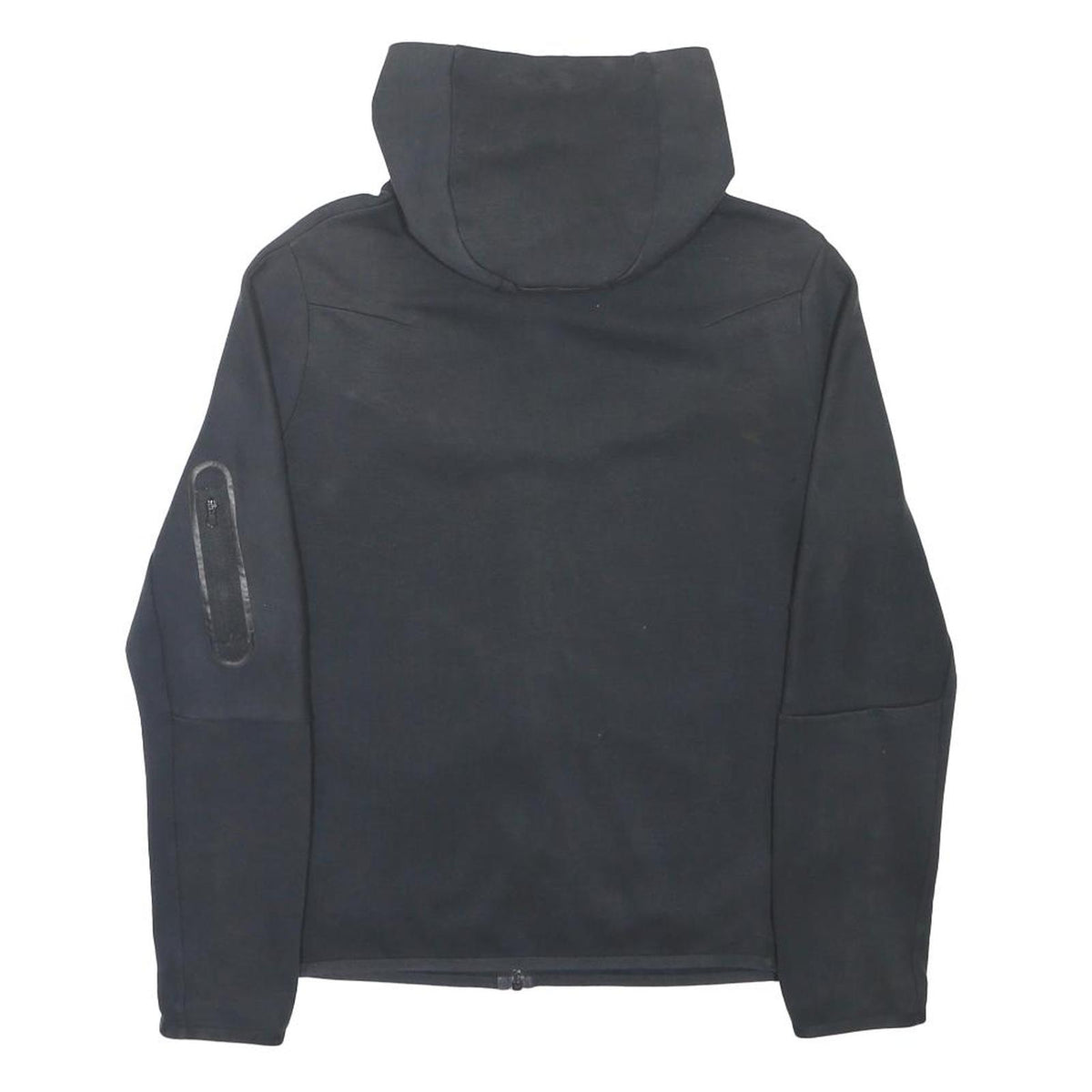 NIKE Boys Black Cotton Blend Full Zip Hoodie XL Reflective Detail Sportswear