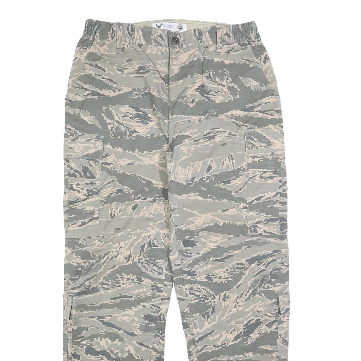 EXCEL MANUFACTURING Mens Cotton Blend Camouflage Regular Straight Trousers W36