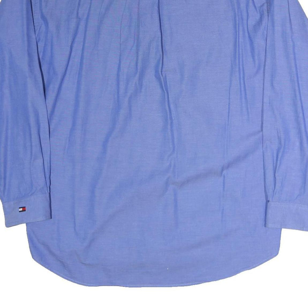 TOMMY HILFIGER Mens Blue Dress Shirt XL Button-Down Collar Long Sleeve Classic