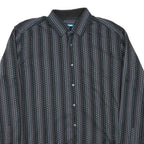 Mens Black Shirt Cotton Blend L Polka Dot Pattern Casual Button Shirt