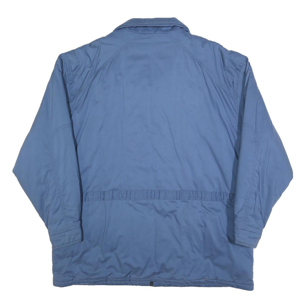 HD Mens Blue Cotton Blend Jacket XL Plain Zip Casual Outdoor Winter Wear