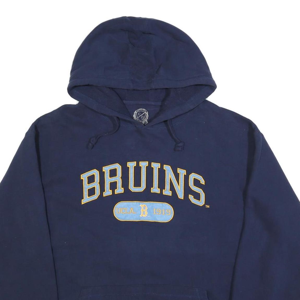 CARPE DIEM Mens Navy Bruins Cotton Blend Pullover Hoodie L Casual Sweatshirt
