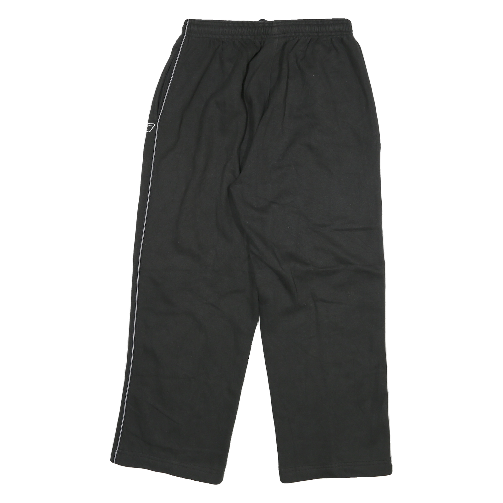 REEBOK Mens Joggers Black Slim Tapered M W26 L26 Logo Piped Stripe Casual