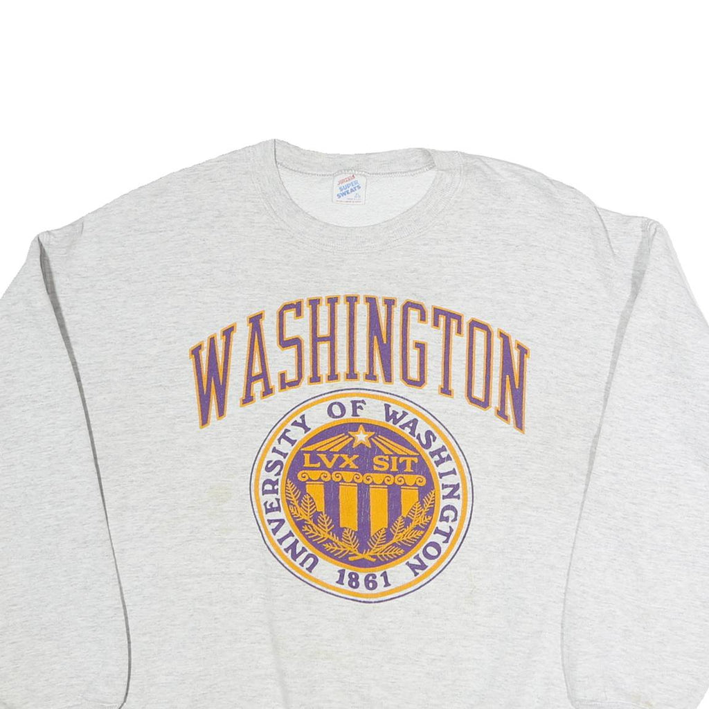 JERZEES Womens Grey Washington University Crew Neck XL Cotton Sweatshirt