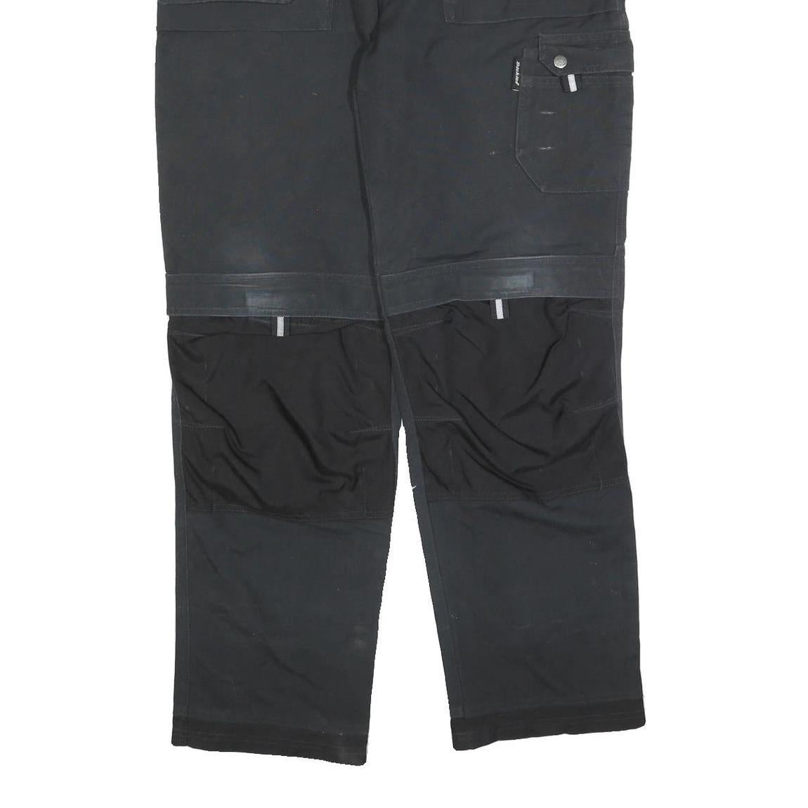 DICKIES Mens Black Cotton Blend Relaxed Straight Trousers W36 L32 Workwear